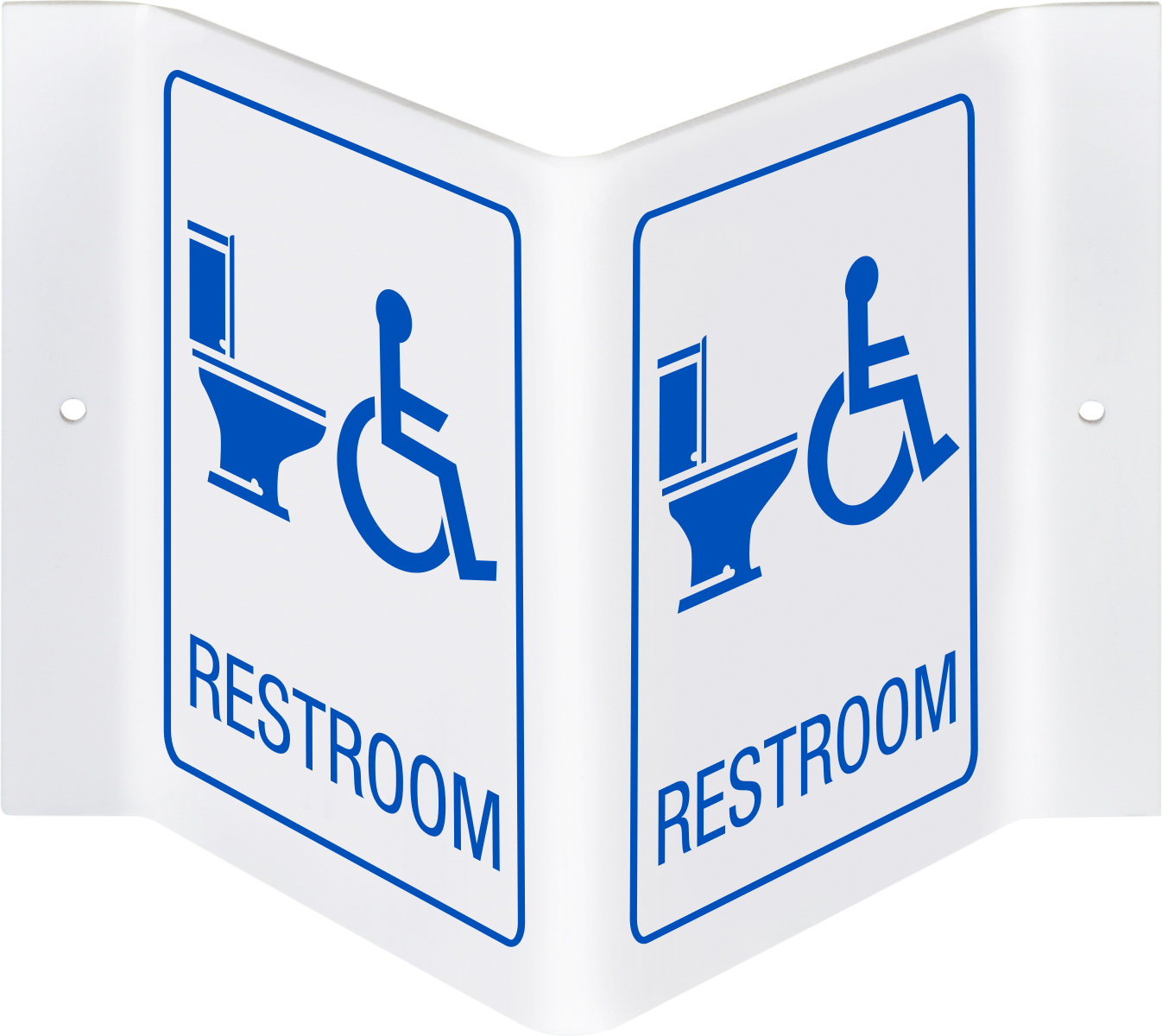 Restroom with Accessible Symbol (English)