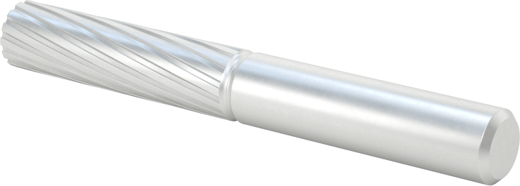Yüksek Hızlı Çelik Frez, 1/4" Çaplı Şaftlı, Düz Silindir, 1/4" Çap x 1" Uzunluk Başlık