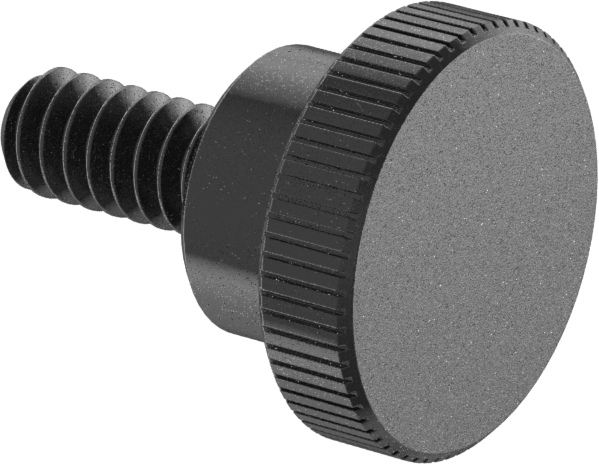 Çelik Yükseltilmiş Tırtıllı Başlı El Vidası, 4-40 Diş Boyutu, 1/4" Uzunluk, 3/8" Çaplı Başlık
