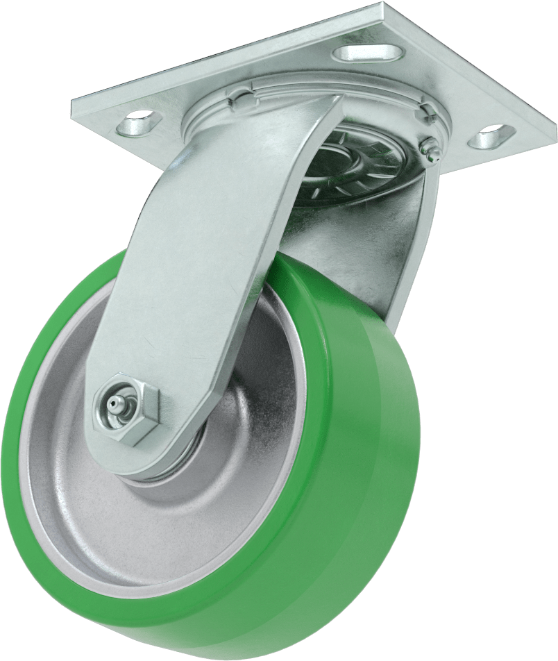 4-1/2" x 4" Plakalı Yüksek Kapasiteli Spartan Tekerlek, 5" Çapında x 2" Genişlikte Korumalı Rulmanlı Poliüretan Tekerlekli Döner Tekerlek…
