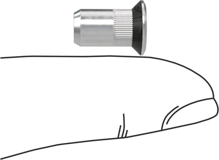 Flanş Sızdırmazlık Pop Somun, M4 x 0.7 mm Diş