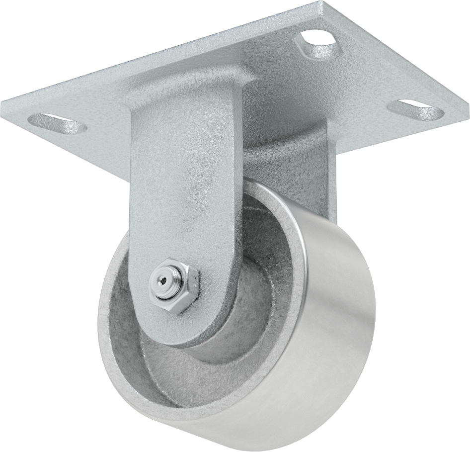 Yüksek Kapasiteli Spartan Tekerlek, 6-1/4" x 4-1/2" Plaka, 4 inç Çapında Metal Tekerlekli Sert