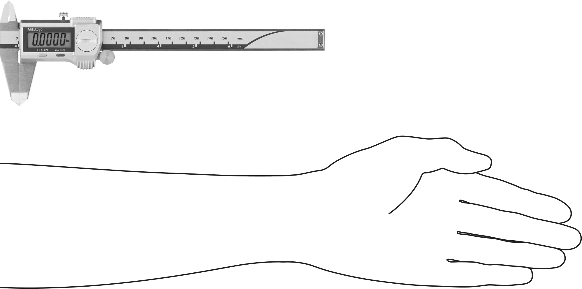 Soğutma Sıvısına Dayanıklı Mitutoyo Dijital Kumpaslar, Sertifika ve Veri Çıkışı, Model, 500-762-20, 0" ila 6" Aralık