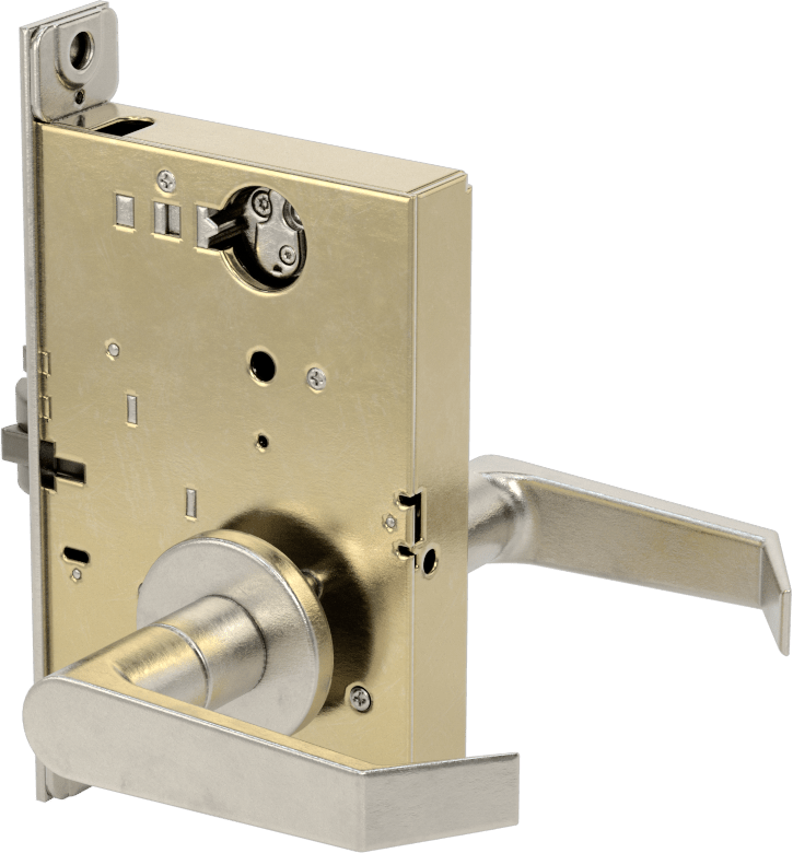 Kaldırmaya Dayanıklı Yoğun Trafikli Kapı Kolu, Kendinden Kilitlenen, Schlage L9000, C Yiv, Paslanmaz Çelik