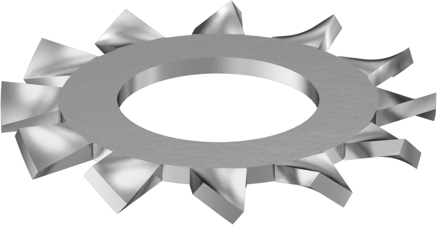 18-8 Paslanmaz Çelik Dış Dişli Kilit Pulları, 12 Numaralı Vida Boyutu için, 0.221" İç Çap, 0.475" Dış Çap — Dış, 18-8 Stainless Steel, St…