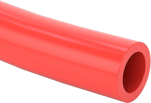 Hava ve Su için Sert Naylon Plastik Boru, Opak Şeffaflık, Kırmızı, 11/64" İç Çap, 1/4" Dış Çap — 1/4", 11/64", Yarı Esnek
