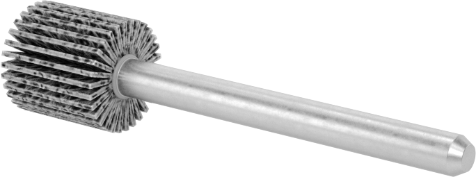 Lamelli Zımpara Çarkı, Pürüzsüz Sonuç için Şaftlı, 120 Kum, 3/8" Çap, 3/8" Genişlik