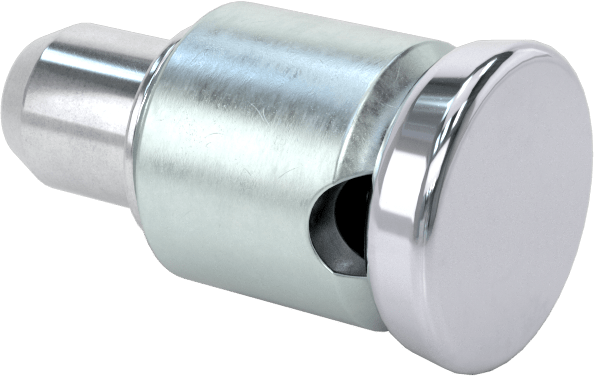 Paneller için Geri Çekilebilir Yaylı İtici, Twist-Lock, Presle Takma, 0.06"-0.15" Kalınlıkta Dış Panel — Presle Takma, Düğme, Çevirerek K…