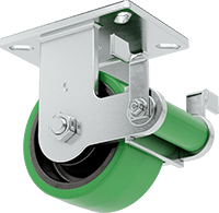 Ekstra Yüksek Kapasiteli Stronghart Tekerlek, Frenli 7-1/4" x 5-1/4" Plaka ve 6" x 3" Poliüretan Tekerlek