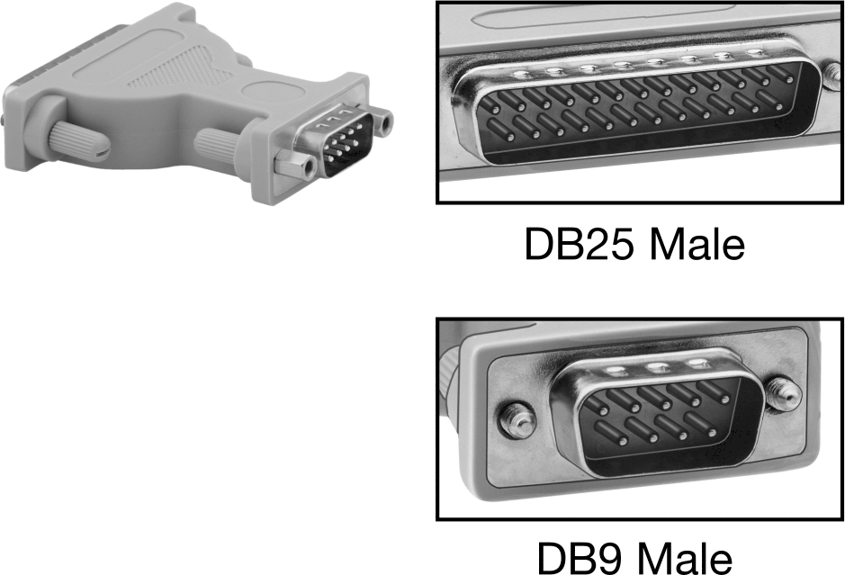 DB9 Erkek x DB25 Erkek Adaptör — Adaptör, Düz, Plastik