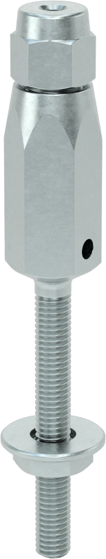 Plug-Lock Tel Halat Uç Bağlantı Elemanı - Kaldırma için, Çinko Kaplı Çelik, Saplama Ucu, 3/64" ila 1/16" Halat Çapı için