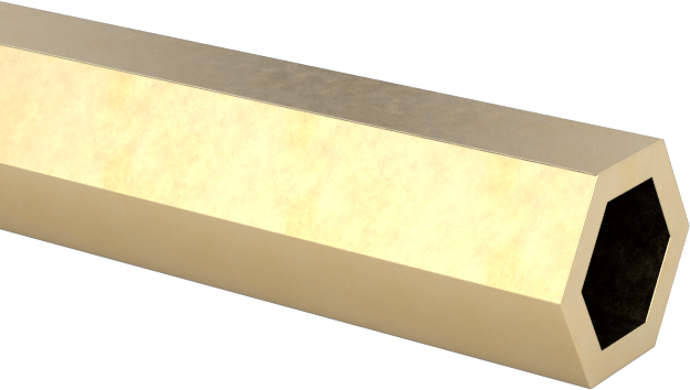 Ultra Şekillendirilebilir 260 Pirinç, Altıgen Boru, 1 Fit Uzunluğunda, 3/32" Dış Genişlik