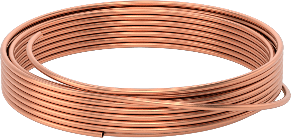 İçme Suyu için Yüksek Basınçlı Bakır Boru, 1/4 Tüp Boyutu, 3/8" Dış Çap, 0.035" Duvar Kalınlığı, Bobin