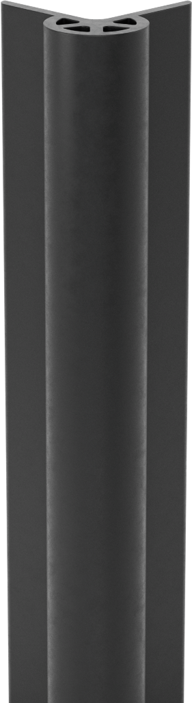Kabarık Profilli Köşe Koruyucu, 1-5/16" Genişlik, 6 Fit Uzunluk — Yükseltilmiş Ampul, Köşe, EPDM, Rubber