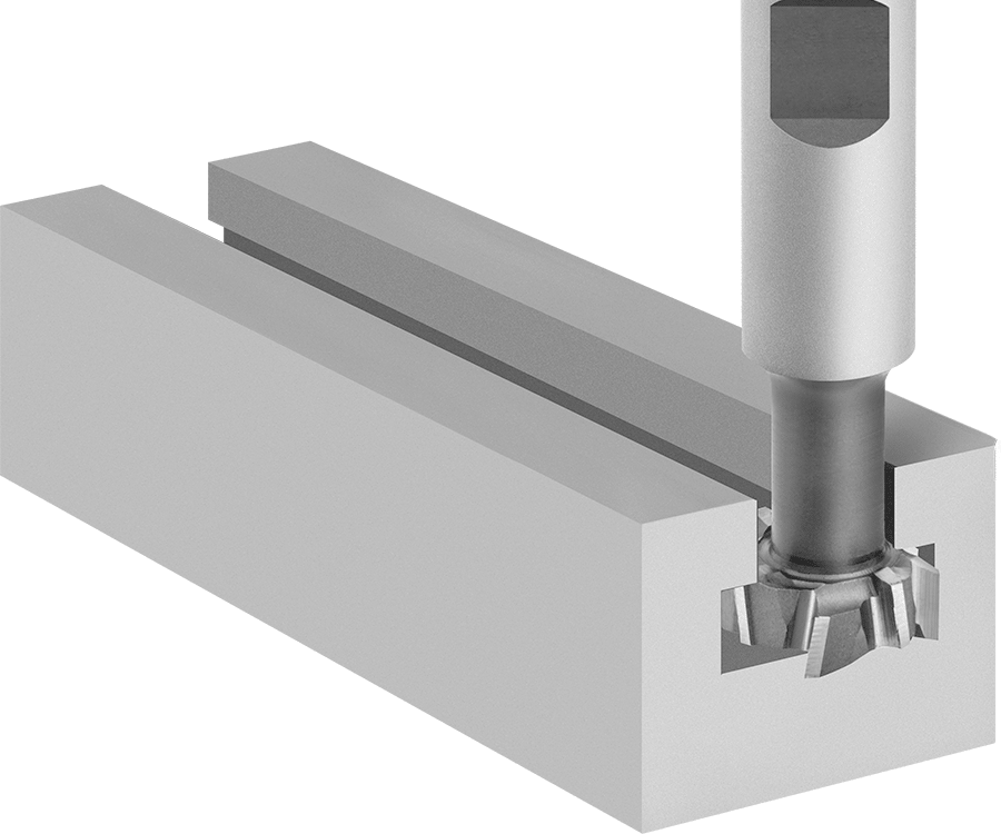 Karbür Uçlu T-Yuvası Uçlu Freze, 1/4" T-Yuvası Cıvata Boyutu için, AlTiN Kaplamalı