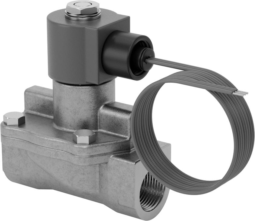 Buhar için Solenoid Açma/Kapama Vanası, Pirinç Gövde, Normalde Açık, 24V AC, 3/4 NPT Dişi, 7 Cv