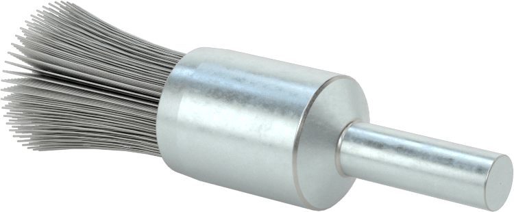 Dar Alanlar için 3/4" Uzunluğunda Şaftlı Uç Fırçası, 0.008" Çaplı Çelik Kıllara Sahip 1/2" Fırça Çapı
