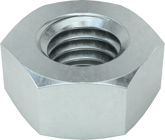 Çinko Kaplı Çelik Sol Dişli Altıköşe Somun, Orta Mukavemetli, ISO Sınıf 8, M5 x 0.8 mm Diş Boyutu