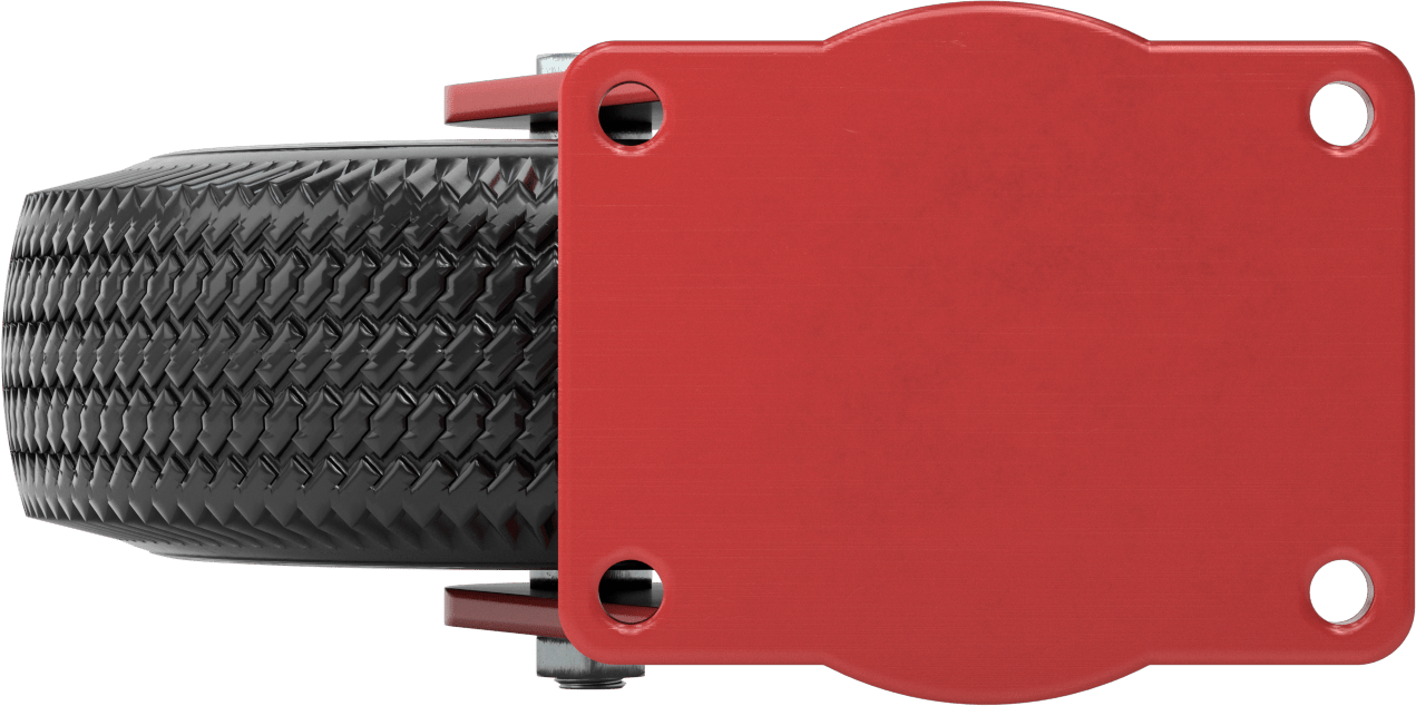 Pnömatik Tekerlek, 12" Çaplı Siyah Kauçuk Tekerlekli ve 7-3/8" X6-1/16" Plakalı Döner