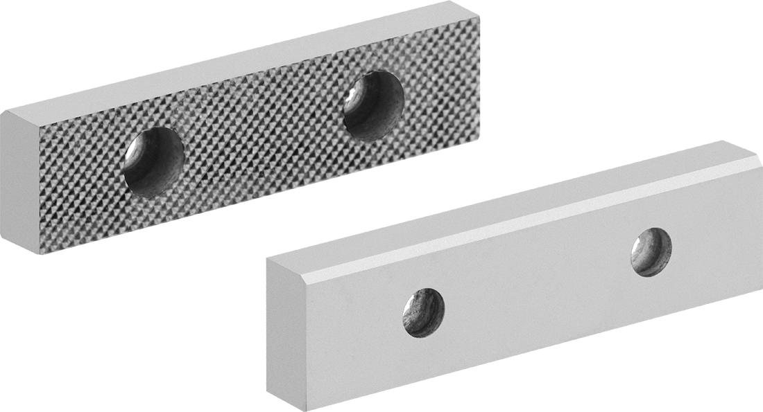 Tezgah Mengene için Yost Çeneleri, Düz, Çelik, Tırtıklı, Model 104 ve 204 için — Tırtıklı, 4", Düz