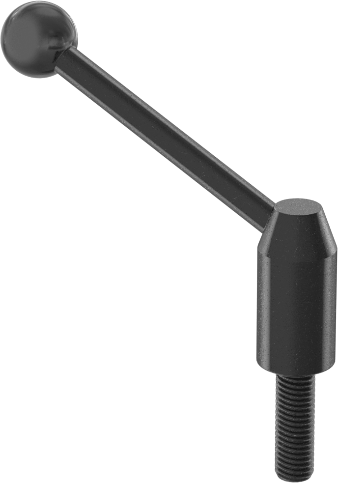 Çelik Ayarlanabilir Tutamak, M10 x 1.5 mm Dişli 30 mm Uzunlukta Saplama ile, 82 mm Çıkıntı — Dişli Saplama, M10, 81 mm