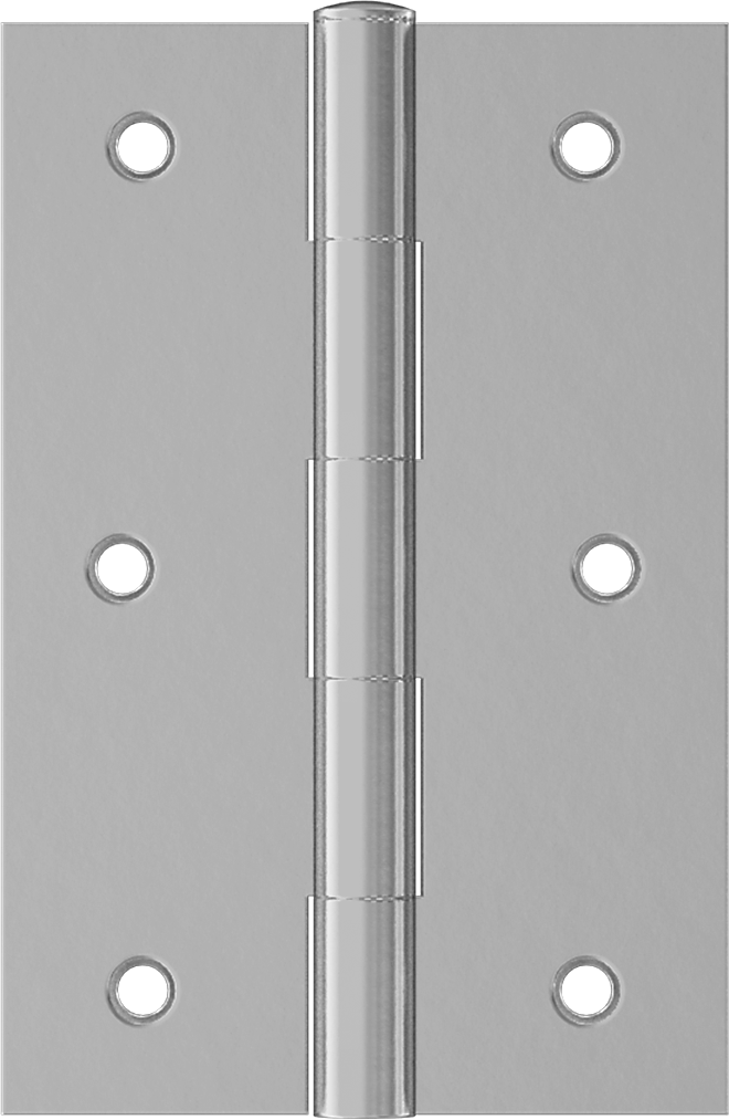Delikli Gömme Montaj Menteşesi, Çıkarılabilir Pim, Kare Köşe, Çinko Kaplı Çelik, 3" x 1" Yapraklar — 2", 3", Delikli