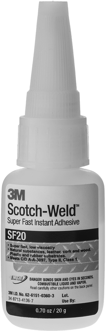Anında Yapışan Yapıştırıcı, Hızlı Kuruyan Emici, 3M Sf20, 0.7 FL. oz. Şişe