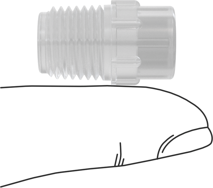Katı Akışlı Püskürtme Memesi, PVDF Plastik, 1/4 NPT Erkek, 0.1 gpm @ 10 PSI