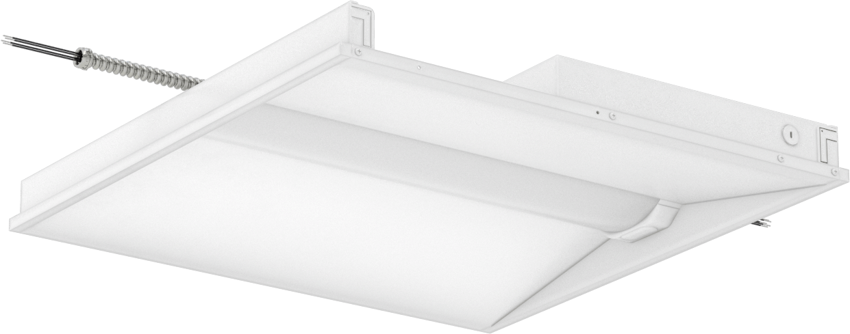 Yerleşik LED'li Gömme Tavan Işığı, Pil ve Polikarbonat Lens, 24" Uzunluk x 24" Genişlik x 2.25" Yükseklik