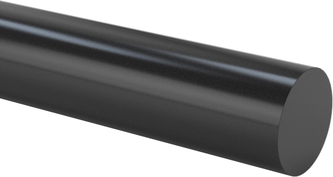 Siyah Delrin® Asetal Reçine Çubuk, Aşınmaya Dayanıklı, Kolay İşlenebilir, 3/16" Çap, 5 Fit Uzunluk