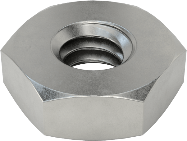 Aşırı Mukavemetli Çelik İnce-Ağır Profilli Altıköşe Somun, Sınıf 2H, 1/4"-20 Diş Boyutu