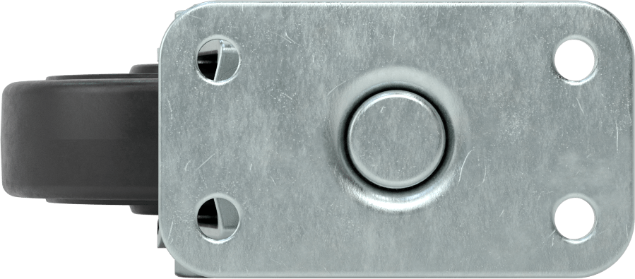 3" x 1-3/4" Plakalı Mighty-Lite Tekerlek, 3" Çapında 70A Durometreli Kauçuk Tekerlekli Döner Ayak