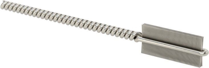 İç Dişler için Boru Fırçası, Ağır Hizmet Tipi, 3/32" Şaft, 1/4" Fırça Çapı, 0.003" Paslanmaz Çelik Kıl
