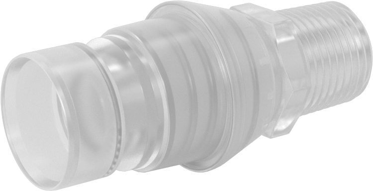 Hava ve Su için Yüksek Akışlı Hızlı Bağlantı Tüp Bağlantısı, Polipropilen Plastik Tapa, 1/2 NPT Erkek, 1/2 Kaplin Boyutu