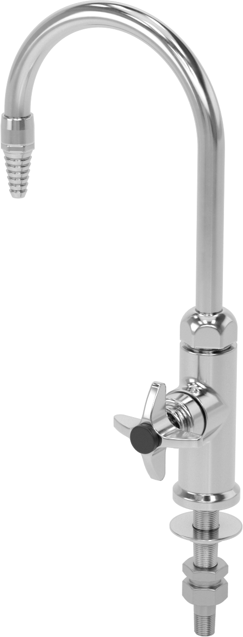 Tek Alt Girişli Pirinç Lavabo Musluğu, 12-3/4" Yüksekliğinde Sabit/Döner Ağızlık, Tırnaklı Çıkışlı, 3.3 gpm