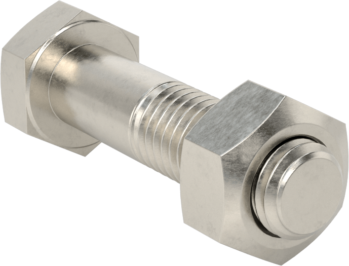 Boru Flanşları için Altıgen Vida ve Somun Kiti, 304 Paslanmaz Çelik, DIN PN10/PN16, M12 x 1.75 mm Diş, 1 Numaralı Boru