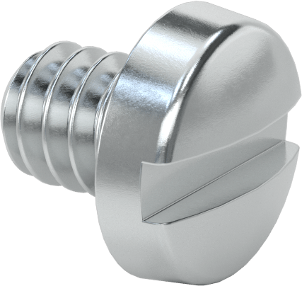 Çinko Kaplı Çelik Dar Peynir Başlı Oluklu Vida, M1.6 x 0.35 mm Diş, 2 mm Uzunluk, 3 mm Baş Çapı