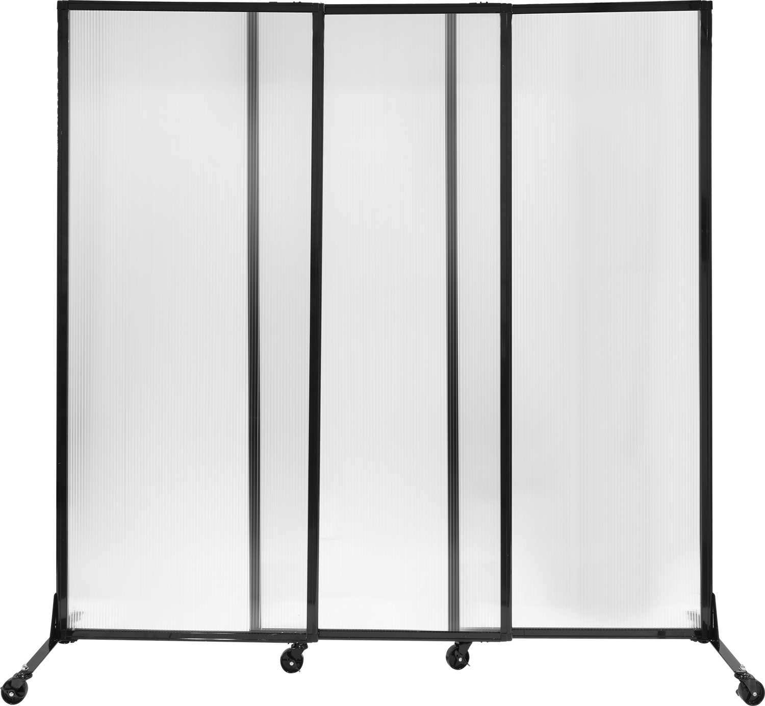 Şeffaf Bölme Paneli, Kayan, Yivli Panel, 3-8 Fit Genişlik x 7 Fit Yükseklik Toplam — Kayan, 3 ft. ila 8 ft., Yarı Şeffaf