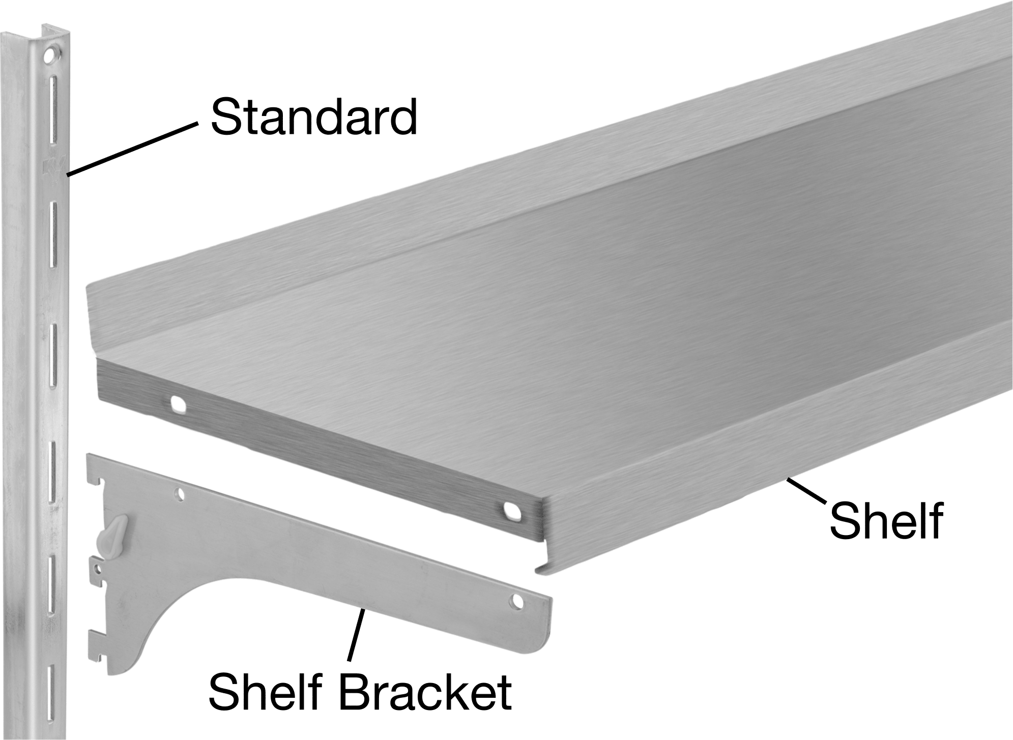 Paslanmaz Çelik Raf, 12" Derinlik x 32" Genişlik