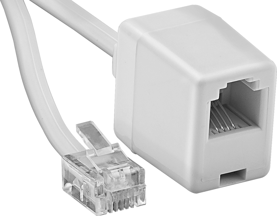 Telefon Kablosu, Telefon-Duvar Jakı Uzatma Kablosu, Rj11 Jak ve Fiş, 25' — 25 ft., 4, RJ11