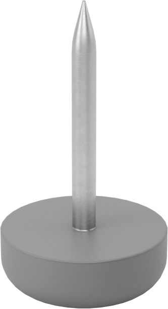 Çekiçle Takılan Koruyucu Ayaklar, 1-1/8" Çaplı Plastik Tabanlı