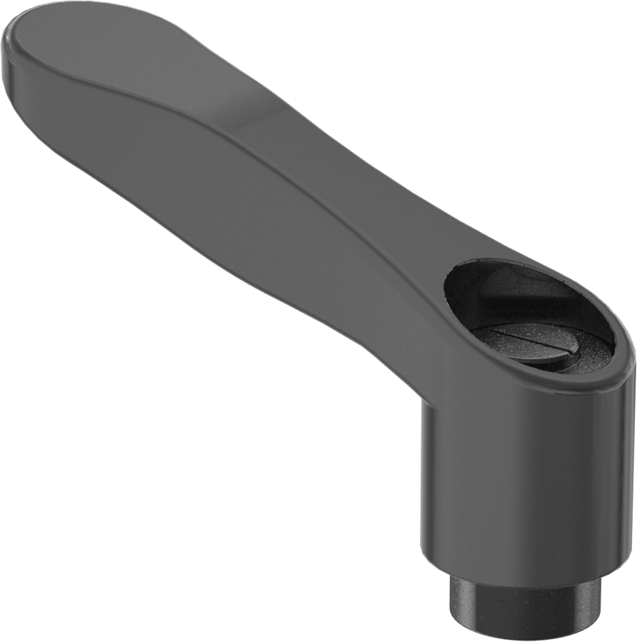 Rahat Tutuşlu Naylon Ayarlanabilir Tutamak, 3/8"-16 Dişli Delikli, Çıkıntı 2-9/16" — 3⁄8"-16, Dişli Delik, Plastic, Polypropylene