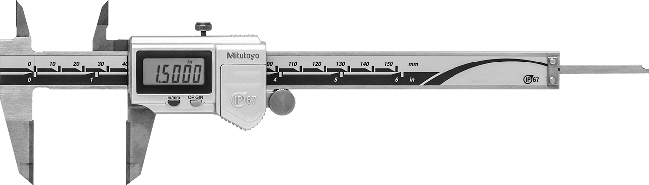 Mitutoyo Dijital Kumpas, 9-1/4" Toplam Uzunluk, Model Numarası 500-733-20, Karbür Çene