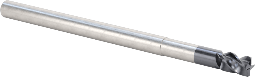 Uzun Uçlu Hızlı Kesim Karbür Kare Uçlu Freze, Pahlı Köşeli, 1/4" Freze Çapı, 7/8" Boyun Uzunluğu