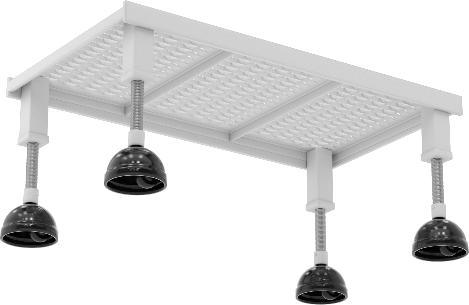 Yuvarlanan Çalışma Platformu, Sarı Toz Boyalı Çelik, 11.5" ila 15" Yükseklik x 36" Toplam Genişlik