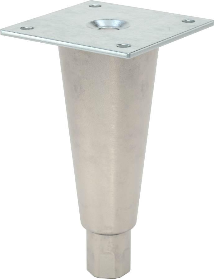 Gıda ve İçecek Sert Seviyeleme Montaj Parçası, 3-1/2" Genişlikte Braketli, Nikel Kaplı Çinko Kalkan — Braket, 201 Stainless Steel, Stainl…