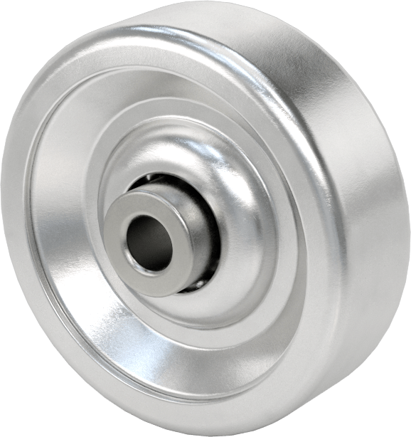 Paten Tekerleği, Alüminyum, 1-15/16" Çap, 1/4" Aks Çapı için, 13/16" Toplam Genişlik — 1 15⁄16", Katı, Alüminyum