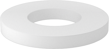 PTFE Plastik Pul, 5 numaralı vida boyutu için, 0.141" İç Çap, 0.281" Dış Çap