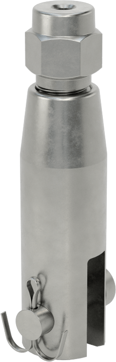 Kaldırma için Plug-Lock Tel Halat Bağlantı Parçası, Çelik, Çatal Uç, 3/64" ila 1/16" Halat Çapı için