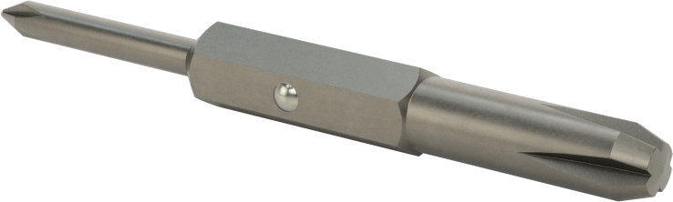 Çift Yönlü Uç, Bilyalı Tespitli, 1/4" Altıgen Şaft, 0 Numaralı x 3 Numaralı Phillips